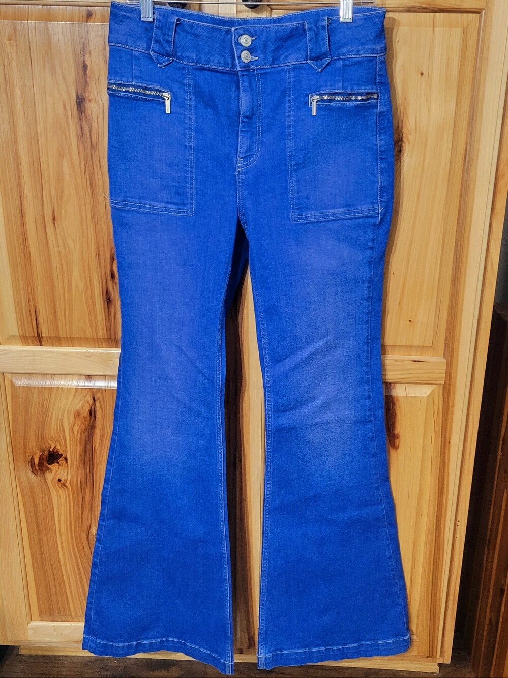 Free People Electric Blue Layla Flare Leg Jeans Sz 29